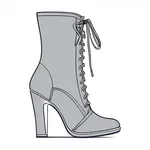 gray lace-up high-heeled boots image